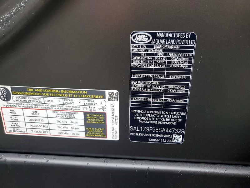 Продажа на аукционе авто 2025 Land Rover Range Rover Sport, vin: SAL1Z9F98SA447329, номер лота: 66932696