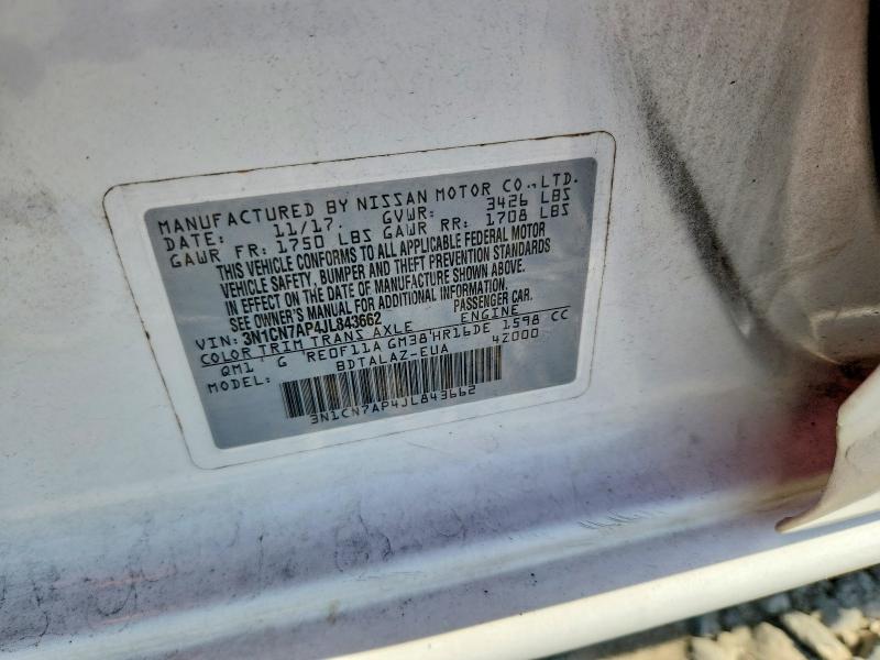 Продажа на аукционе авто 2018 Nissan Versa, vin: 3N1CN7AP4JL843662, номер лота: 70536696