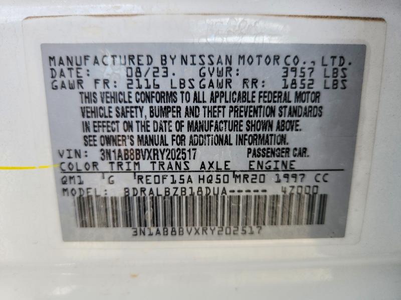 2024 Nissan Sentra მანქანა იყიდება აუქციონზე, vin: 3N1AB8BVXRY202517, აუქციონის ნომერი: 70289856