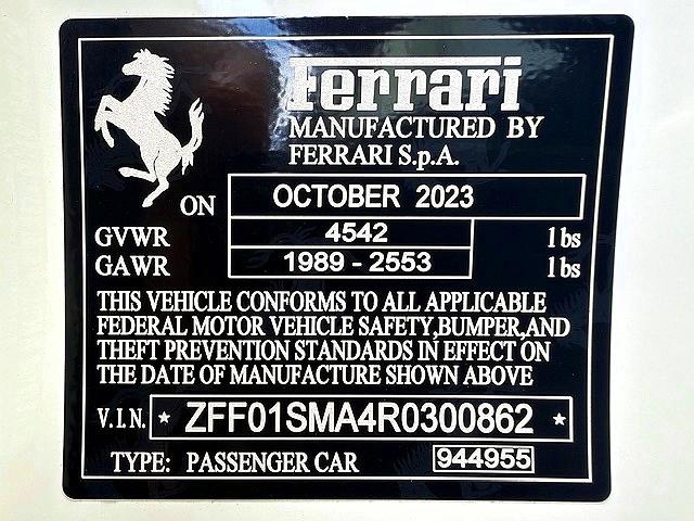 Продажа на аукционе авто 2024 Ferrari 296 Gts, vin: ZFF01SMA4R0300862, номер лота: 70372956