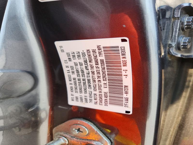 70457026 :رقم المزاد ، 3CZRE3H37AG703580 vin ، 2010 Honda Cr-v مزاد بيع