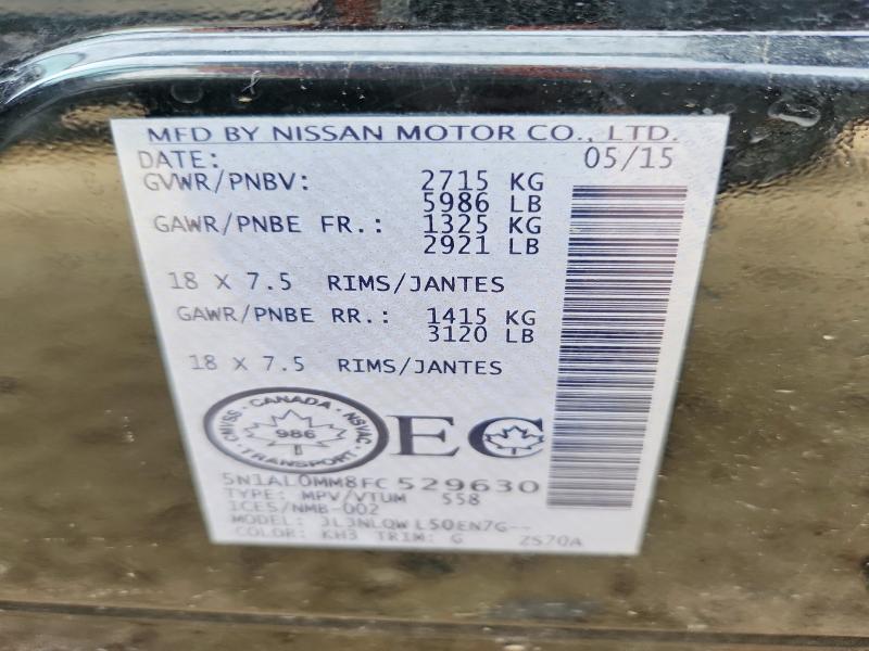 Продажа на аукционе авто 2015 Infiniti Qx60, vin: 5N1AL0MM8FC529630, номер лота: 69067646