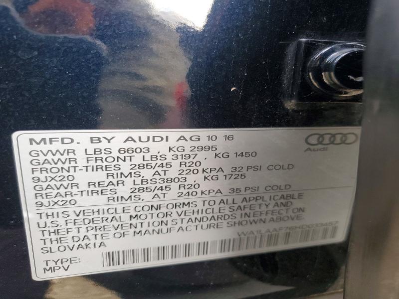 Продажа на аукционе авто 2017 Audi Q7, vin: WA1LAAF76HD033457, номер лота: 69637836