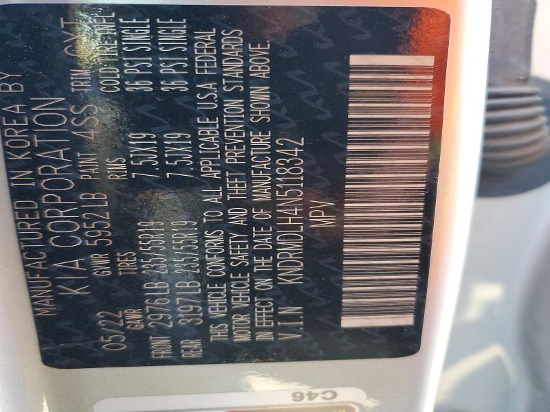 67404916 :رقم المزاد ، KNDRMDLH4N5118342 vin ، 2022 Kia Sorento مزاد بيع