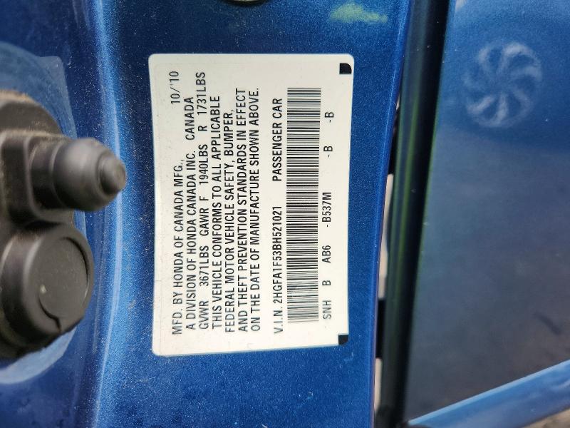 Продажа на аукционе авто 2011 Honda Civic, vin: 2HGFA1F53BH521021, номер лота: 70265666