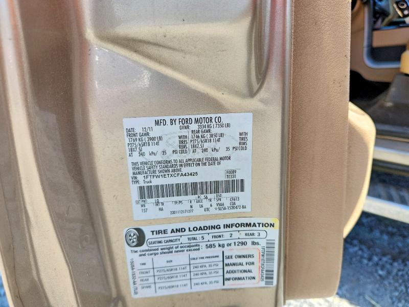 Aukcja sprzedaży 2012 Ford F150, vin: 1FTFW1ETXCFA43425, numer aukcji: 69410346