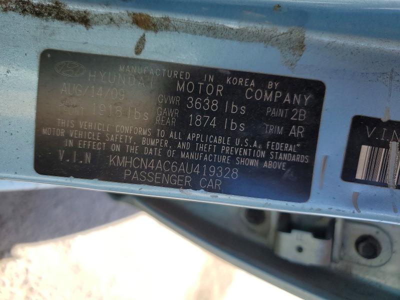 70508796 :رقم المزاد ، KMHCN4AC6AU419328 vin ، 2010 Hyundai Accent مزاد بيع