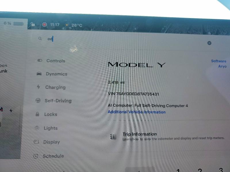 67700666 :رقم المزاد ، 7SAYGDED8TA735431 vin ، 2026 Tesla Model Y مزاد بيع