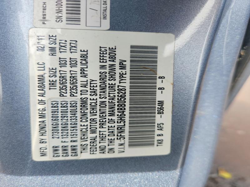 2011 Honda Odyssey მანქანა იყიდება აუქციონზე, vin: 5FNRL5H64BB056287, აუქციონის ნომერი: 70351826