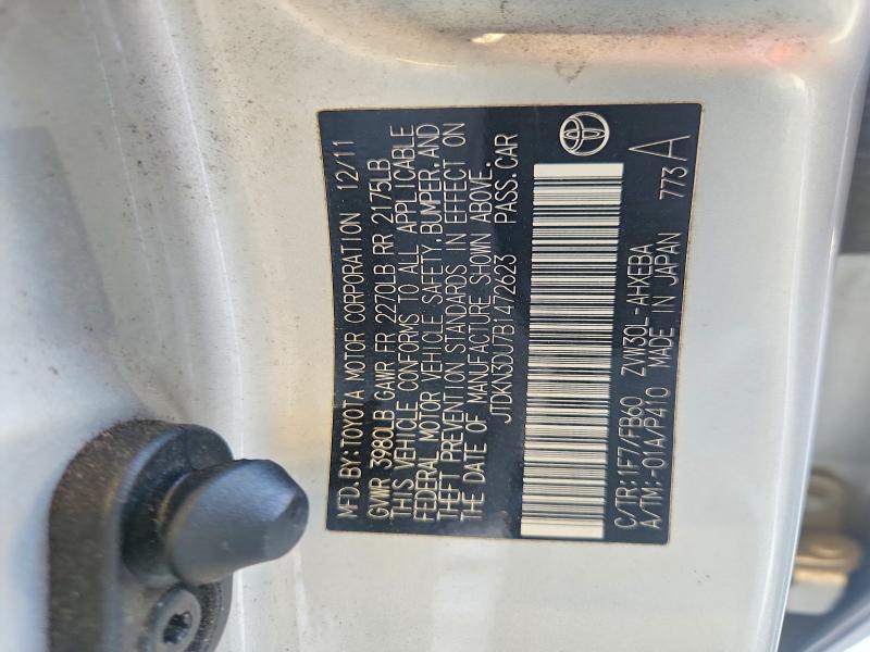 Aukcja sprzedaży 2011 Toyota Prius, vin: JTDKN3DU7B1472623, numer aukcji: 67888516