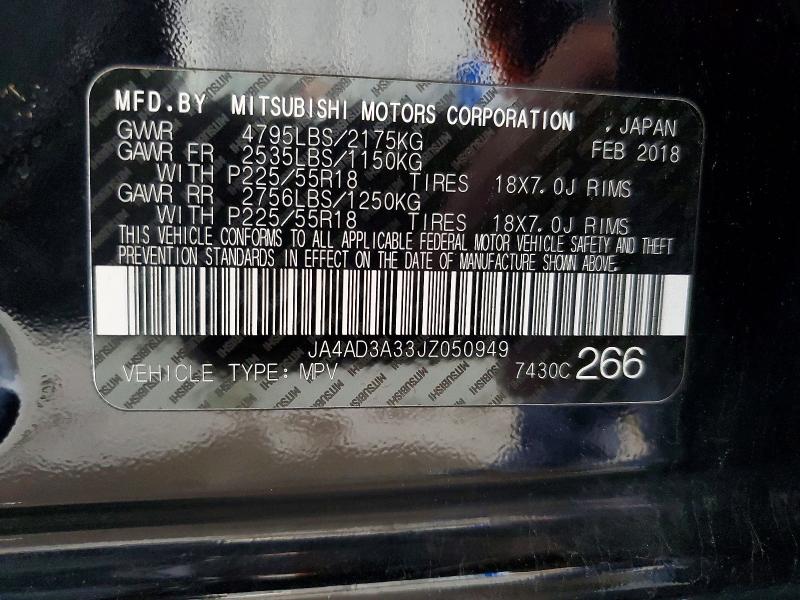 Aukcja sprzedaży 2018 Mitsubishi Outlander, vin: JA4AD3A33JZ050949, numer aukcji: 68343706