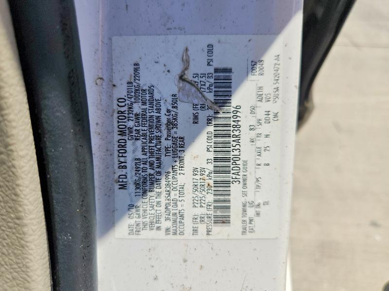 Продажа на аукционе авто 2010 Ford Fusion, vin: 3FADP0L35AR384996, номер лота: 69973456