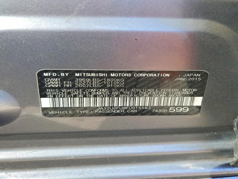 Aukcja sprzedaży 2015 Mitsubishi Lancer, vin: JA32U2FU9FU015583, numer aukcji: 69609736