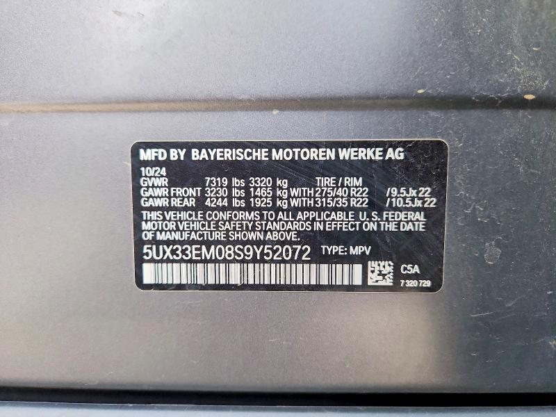 Продажа на аукционе авто 2025 Bmw X7, vin: 5UX33EM08S9Y52072, номер лота: 70664366