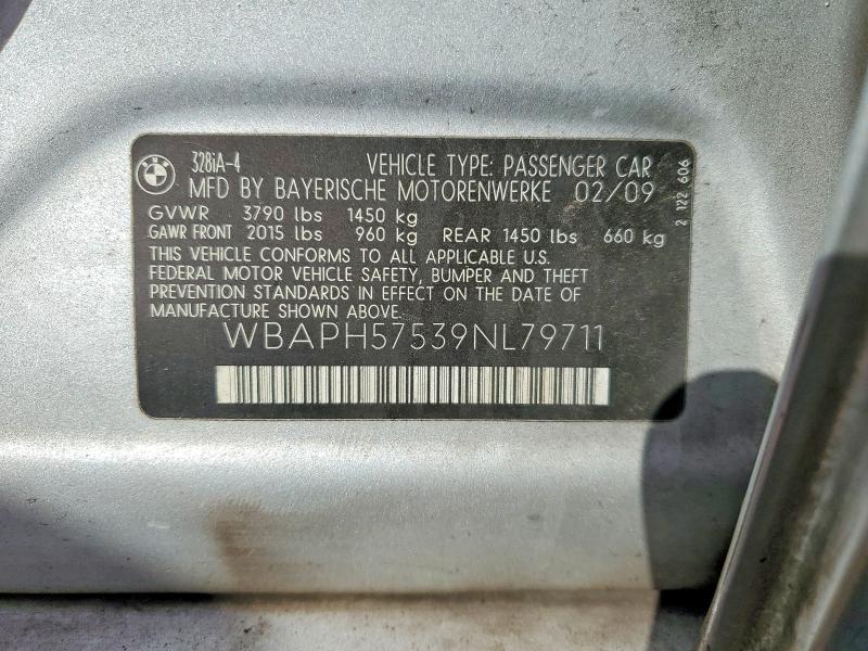69814366 :رقم المزاد ، WBAPH57539NL79711 vin ، 2009 Bmw 328 مزاد بيع