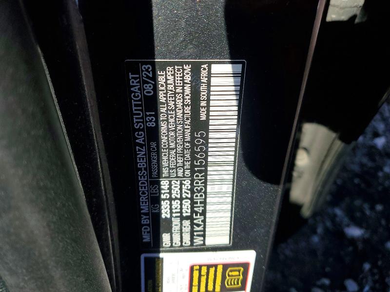 67950426 :رقم المزاد ، W1KAF4HB3RR156595 vin ، 2024 Mercedes-benz C مزاد بيع