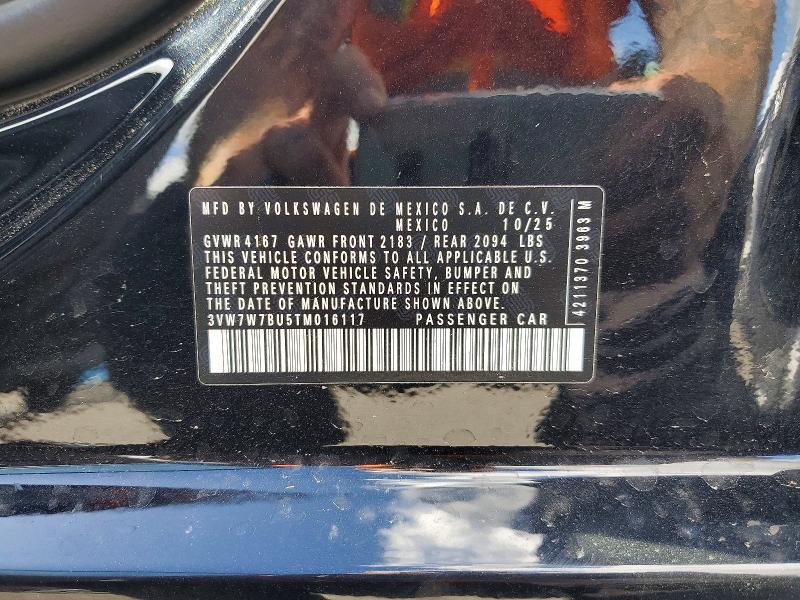 Продаж на аукціоні авто 2026 Volkswagen Jetta, vin: 3VW7W7BU5TM016117, номер лоту: 69810926
