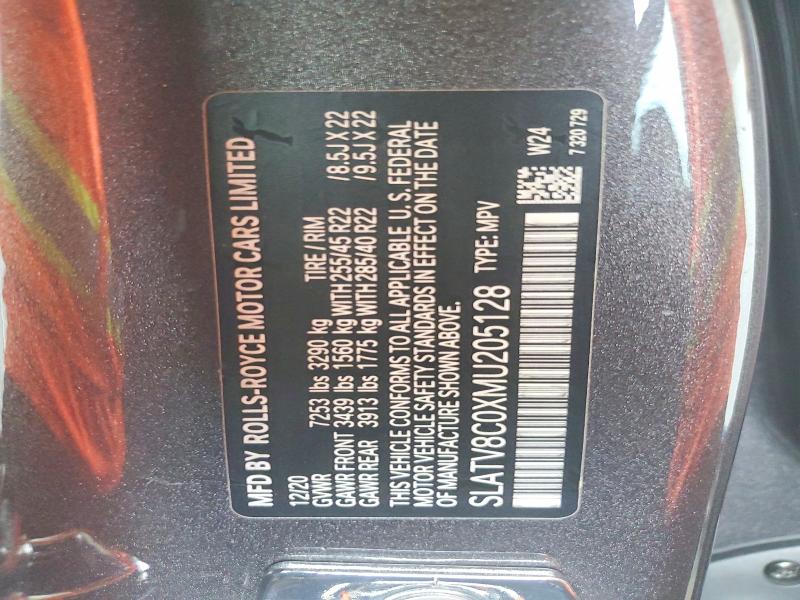Aukcja sprzedaży 2021 Rolls-royce Cullinan, vin: SLATV8C0XMU205128, numer aukcji: 69937286