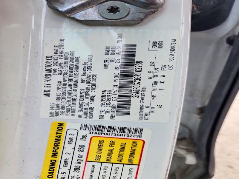 Aukcja sprzedaży 2016 Ford Fusion, vin: 3FA6P0G73GR102238, numer aukcji: 68999576