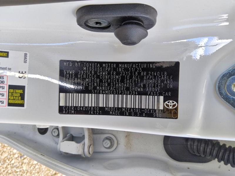 68379296 :رقم المزاد ، 5YFB4MDE0TP398394 vin ، 2026 Toyota Corolla مزاد بيع