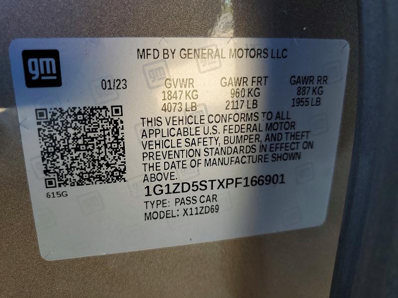 Aukcja sprzedaży 2023 Chevrolet Malibu, vin: 1G1ZD5STXPF166901, numer aukcji: 68842966