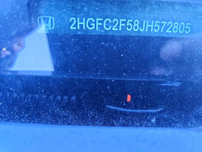 2018 Honda Civic მანქანა იყიდება აუქციონზე, vin: 2HGFC2F58JH572805, აუქციონის ნომერი: 58566726