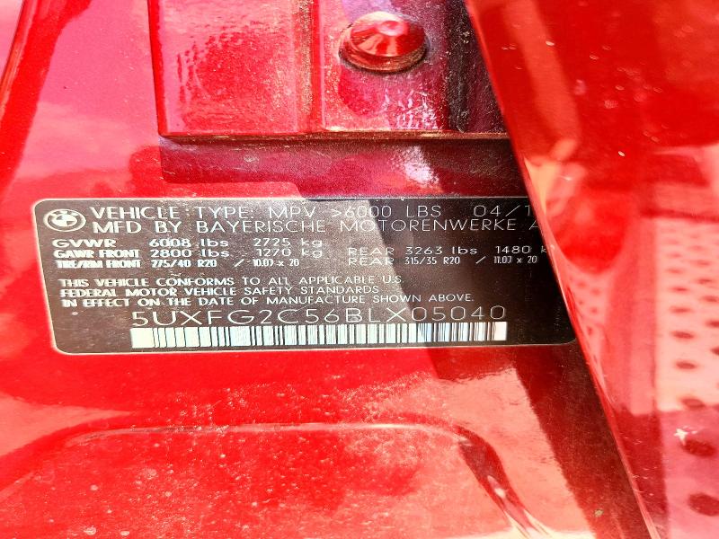 68926916 :رقم المزاد ، 5UXFG2C56BLX05040 vin ، 2011 Bmw X6 مزاد بيع