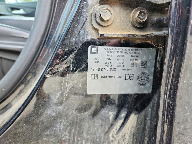 Aukcja sprzedaży 2017 Chevrolet Volt, vin: 1G1RB6S57HU149807, numer aukcji: 63013336