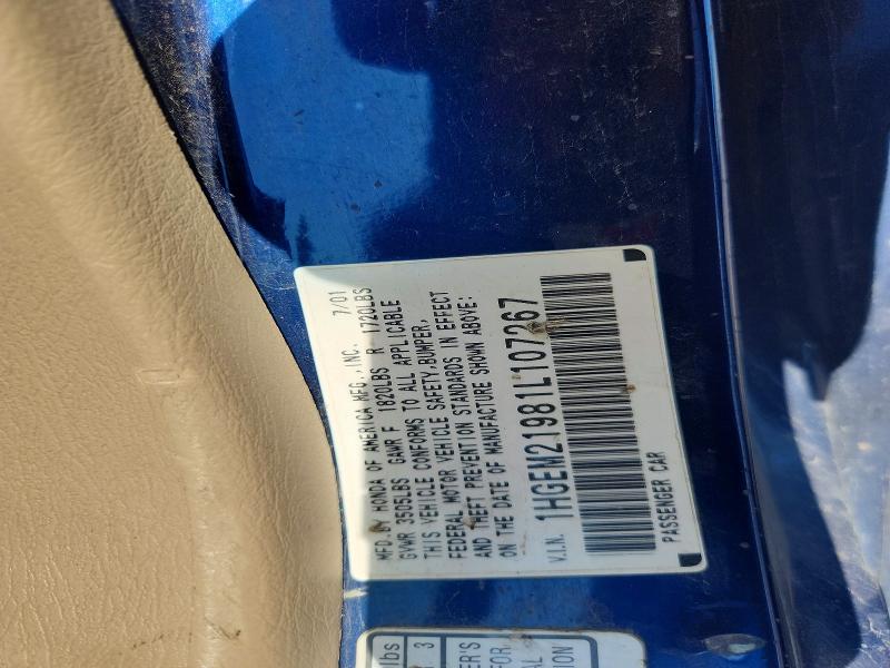 Продажа на аукционе авто 2001 Honda Civic, vin: 1HGEM21981L107267, номер лота: 67659116