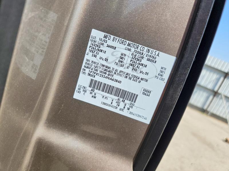 Продаж на аукціоні авто 2004 Ford F150, vin: 1FTPX12534NA63840, номер лоту: 67904676