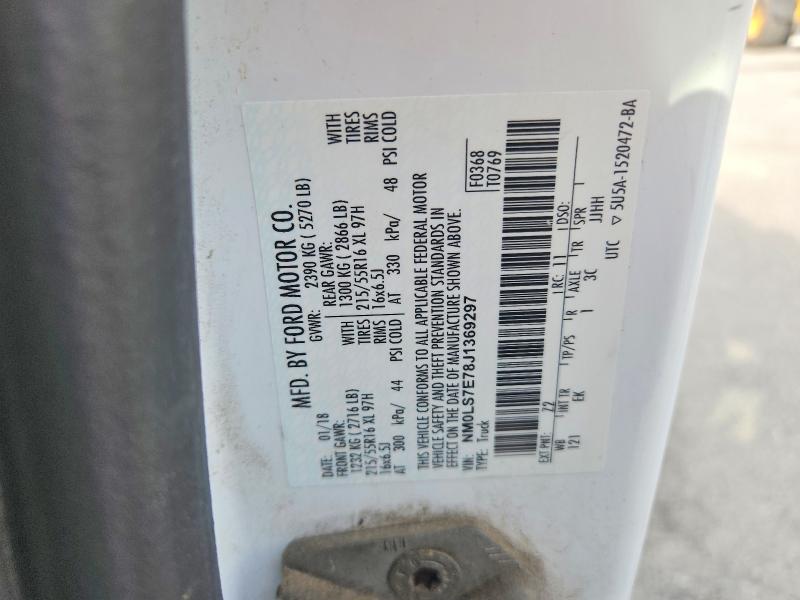 2018 Ford Transit Connect მანქანა იყიდება აუქციონზე, vin: NM0LS7E78J1369297, აუქციონის ნომერი: 69242276