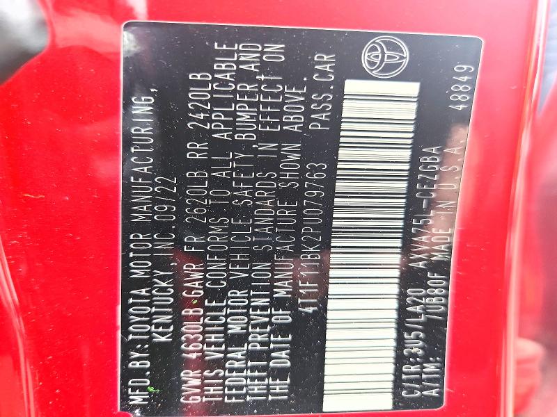 Продаж на аукціоні авто 2023 Toyota Camry, vin: 4T1F11BK2PU079763, номер лоту: 71094326