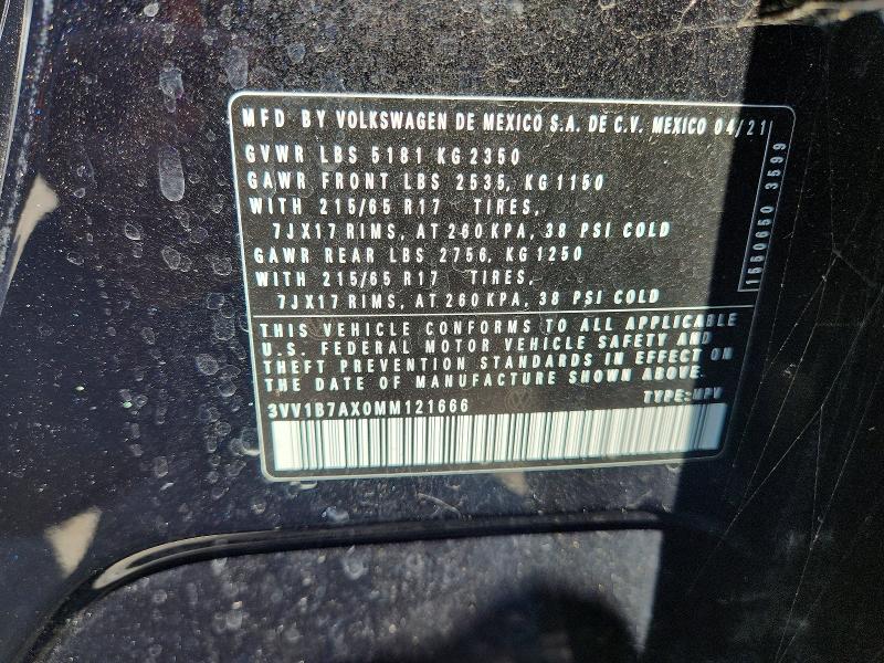 Продажа на аукционе авто 2021 Volkswagen Tiguan, vin: 3VV1B7AX0MM121666, номер лота: 67295476