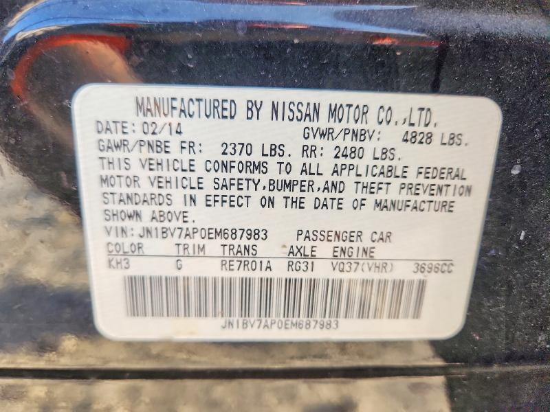 Aukcja sprzedaży 2014 Infiniti Q50, vin: JN1BV7AP0EM687983, numer aukcji: 69021176