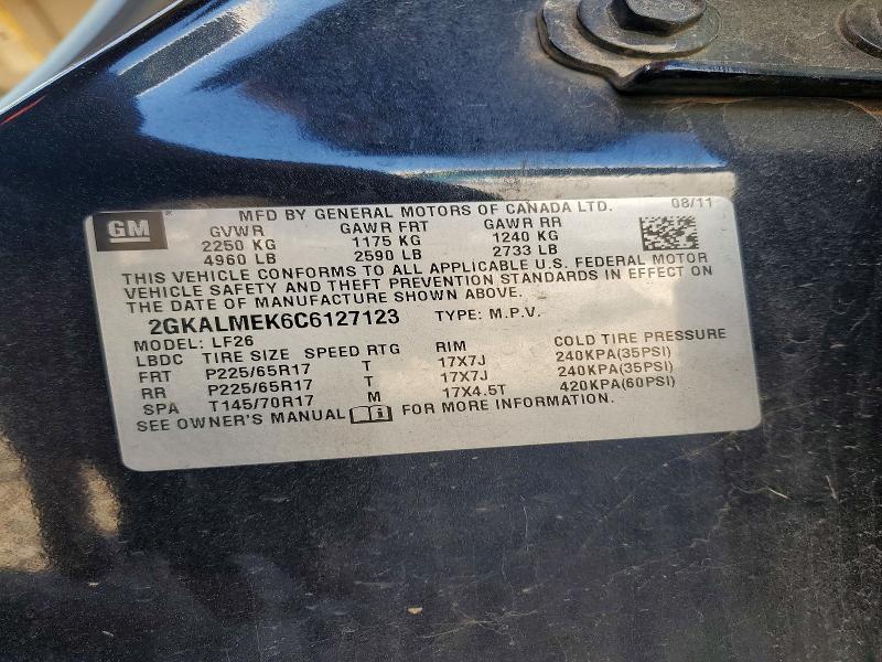 Aukcja sprzedaży 2012 Gmc Terrain, vin: 2GKALMEK6C6127123, numer aukcji: 67926286