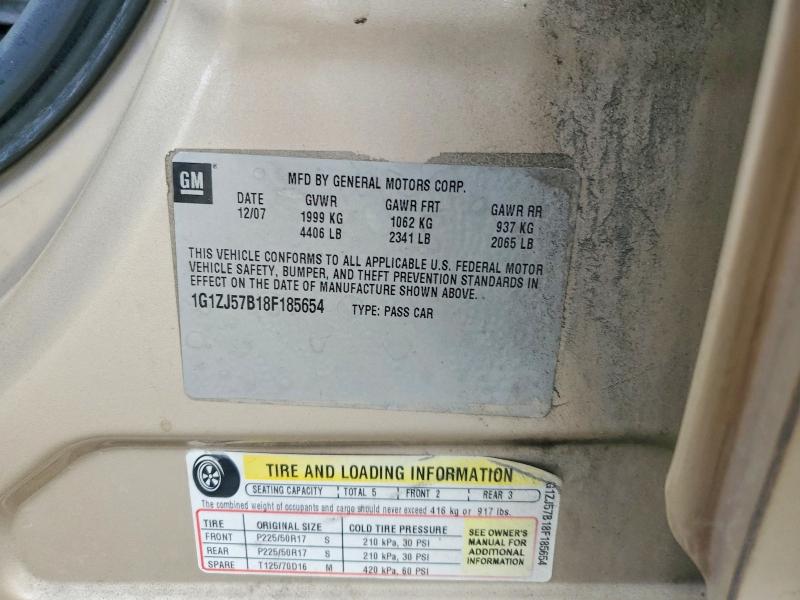70047236 :رقم المزاد ، 1G1ZJ57B18F185654 vin ، 2008 Chevrolet Malibu مزاد بيع
