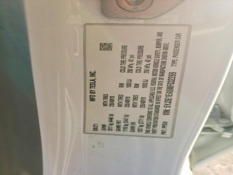 Aukcja sprzedaży 2021 Tesla Model 3, vin: 5YJ3E1EA8MF032269, numer aukcji: 67393886