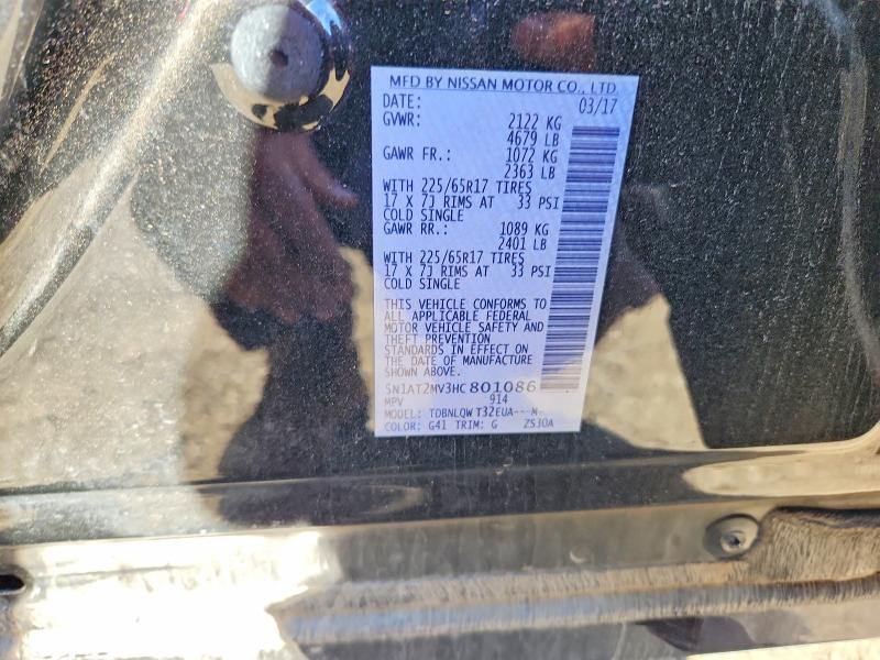 Продажа на аукционе авто 2017 Nissan Rogue, vin: 5N1AT2MV3HC801086, номер лота: 70456386
