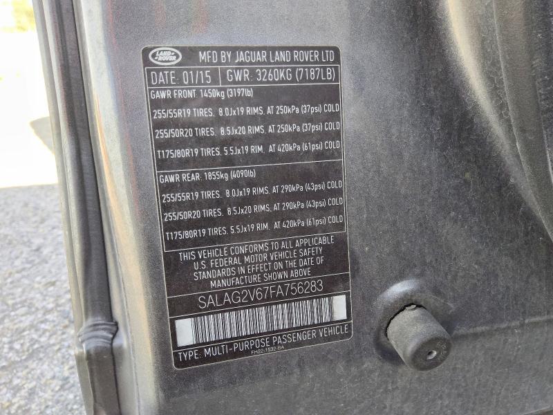Aukcja sprzedaży 2015 Land Rover Lr4, vin: SALAG2V67FA756283, numer aukcji: 68783716