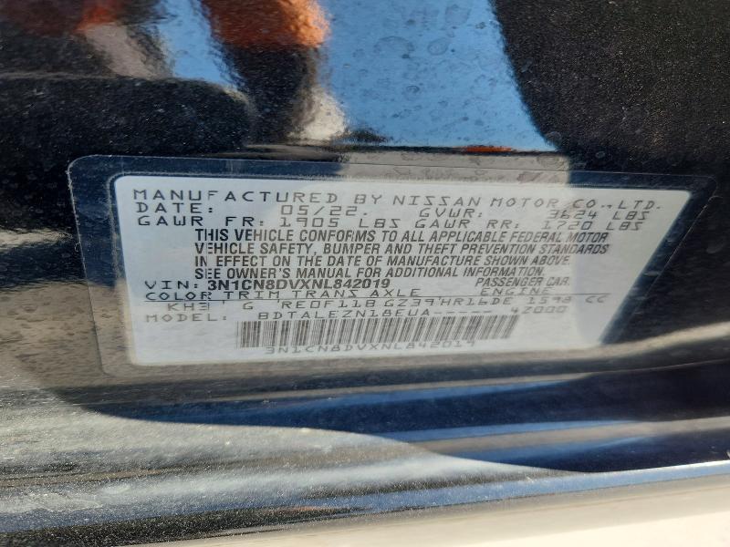 Продаж на аукціоні авто 2022 Nissan Versa, vin: 3N1CN8DVXNL842019, номер лоту: 68426616
