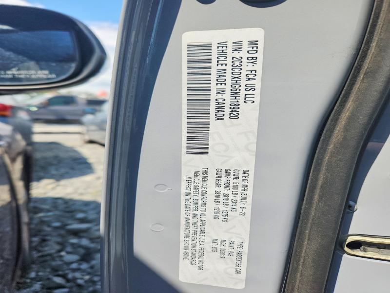 2022 Dodge Charger მანქანა იყიდება აუქციონზე, vin: 2C3CDXHG6NH189420, აუქციონის ნომერი: 67548486