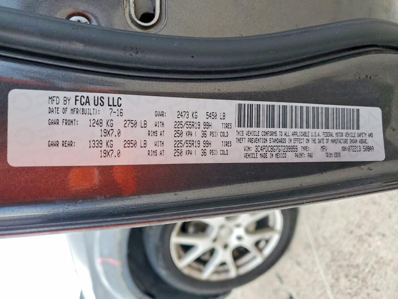 Продажа на аукционе авто 2016 Dodge Journey, vin: 3C4PDCBG7GT239959, номер лота: 68590906
