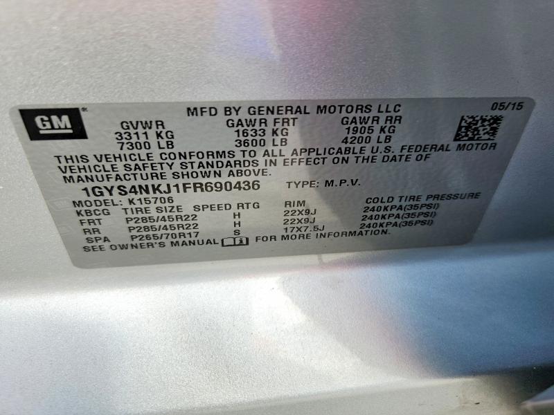 Продаж на аукціоні авто 2015 Cadillac Escalade, vin: 1GYS4NKJ1FR690436, номер лоту: 68181596