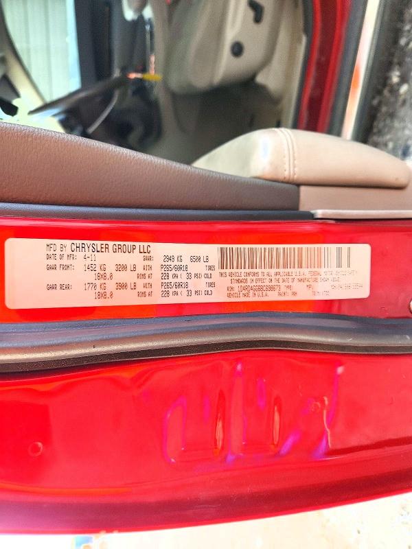 2011 Dodge Durango მანქანა იყიდება აუქციონზე, vin: 1D4RD4GG6BC698673, აუქციონის ნომერი: 67554796