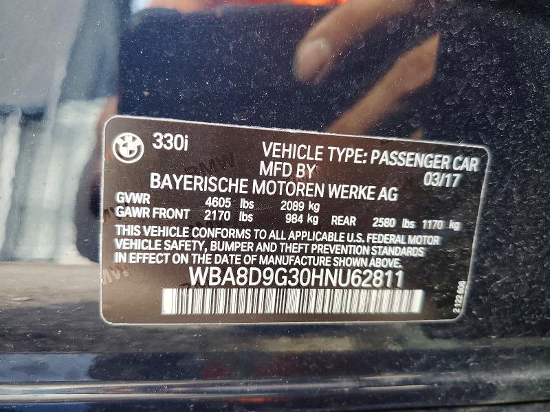 Aukcja sprzedaży 2017 Bmw 330, vin: WBA8D9G30HNU62811, numer aukcji: 68166506