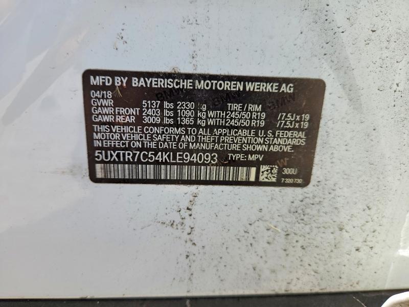 Продаж на аукціоні авто 2019 Bmw X3, vin: 5UXTR7C54KLE94093, номер лоту: 68641326