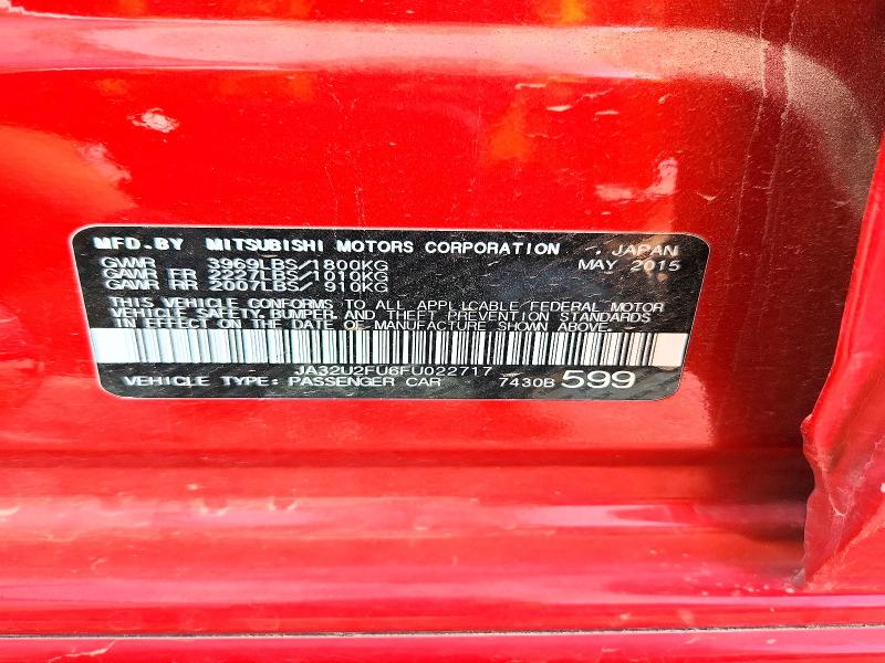 Продажа на аукционе авто 2015 Mitsubishi Lancer, vin: JA32U2FU6FU022717, номер лота: 67701606