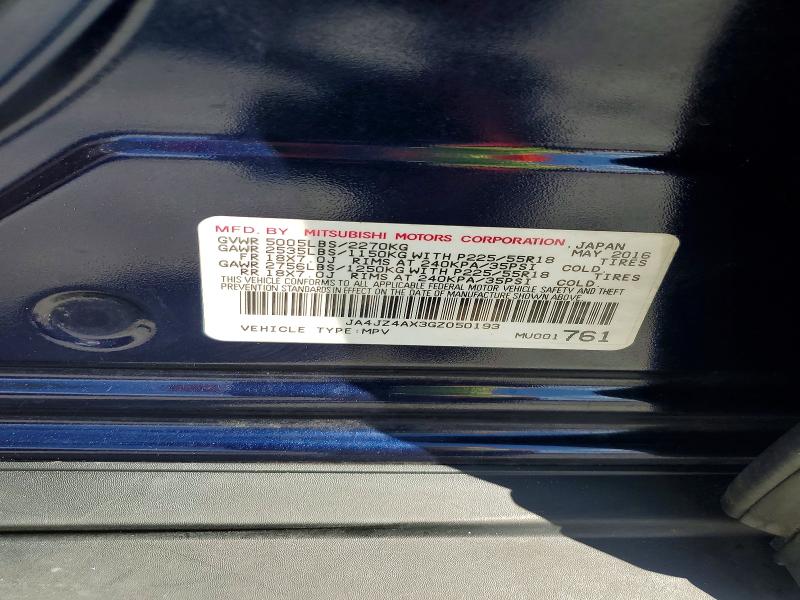 Aukcja sprzedaży 2016 Mitsubishi Outlander, vin: JA4JZ4AX3GZ050193, numer aukcji: 70229686