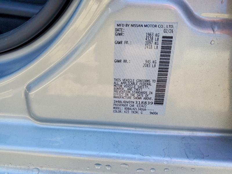2026 Nissan Altima მანქანა იყიდება აუქციონზე, vin: 1N4BL4DV0TN318839, აუქციონის ნომერი: 68509416