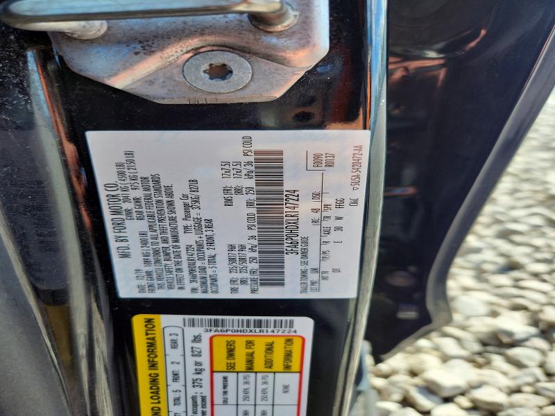 Aukcja sprzedaży 2020 Ford Fusion, vin: 3FA6P0HDXLR147224, numer aukcji: 70011686
